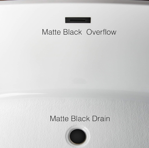 Luxury Oval Black Soaking Freestanding Bathtub1